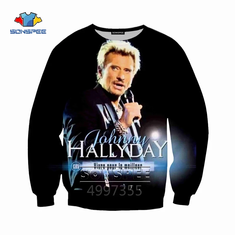SONSPEE Johnny Hallyday Harajuku/Детские толстовки с 3D принтом детская одежда для мальчиков и девочек-подростков Топы, пуловер с длинными рукавами SW125 - Цвет: 12