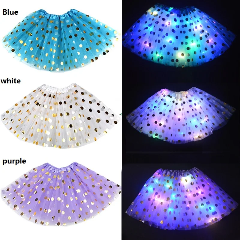 Блестящие вечерние юбки-пачки в горошек для маленьких девочек костюм с короной