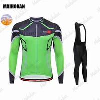 pro 2021 cycling jerseys set winter thermal fleece long sleeve coat riding bike jacket cycling suits set ropa ciclismo mens