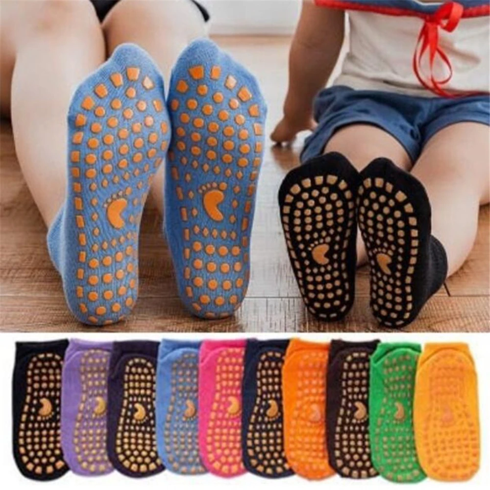 

Kids Adults Anti-Slip Sock Trampoline Sock Cotton Breathable Short Socks Elasticity Boy Girl Outside Family Sports Yoga Socks