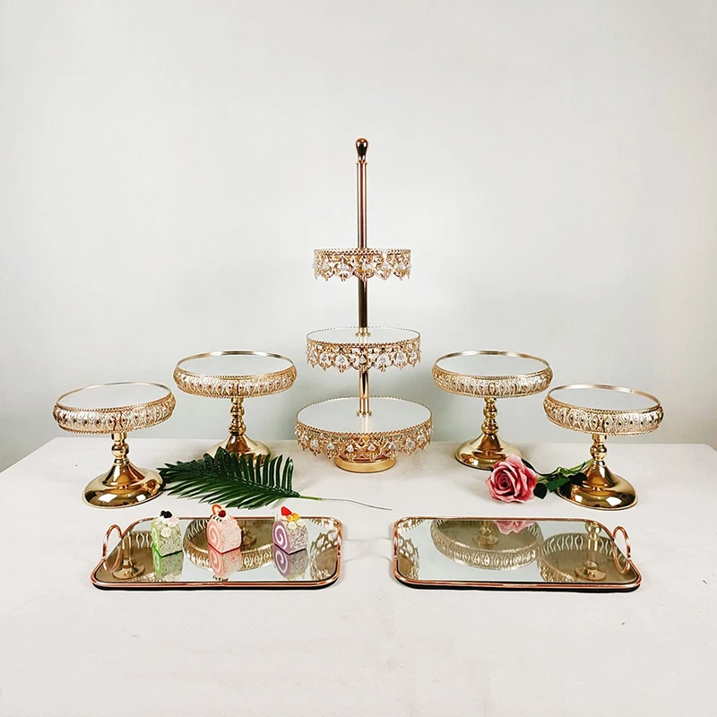 

3-Tier Stacked Cupcake and Dessert Tower wedding cake stand set