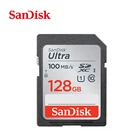 Двойной Флеш-накопитель SanDisk Ultra карты памяти 128 Гб 64 ГБ 32 ГБ оперативной памяти, 16 Гб встроенной памяти SDHCSDXC UHS-I скоростью чтения до 80 МБс. SD карты памяти для цифровых фотоаппаратов с защитой от краж