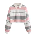 Модные зимние женские толстовки в радужную полоску, пуловер, свитшоты в стиле Харадзюку, худи с длинным рукавом, женские осенние укороченные топы, базовые Топы