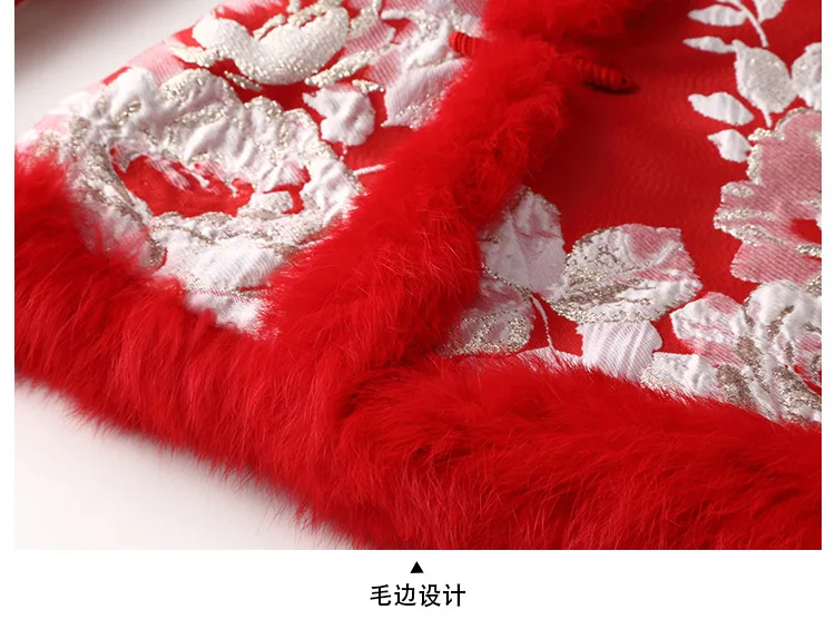 new year chinese-style dress Tang Costume collar cotton-padded jacket retro printing long-sleeved Short coat winter jackets