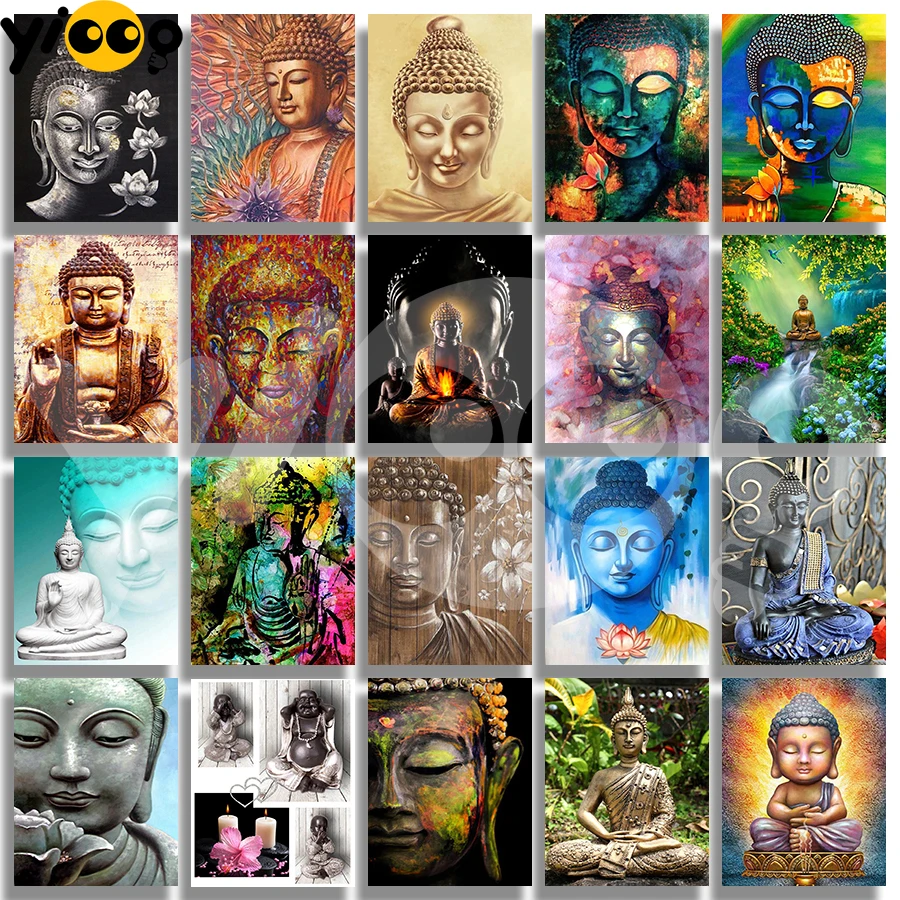 

Full Square Drill 5D Diamond Painting Cross Stitch Embroidery Buddha statue Series Rhinestone Mosaic Home Decor Gift TB24
