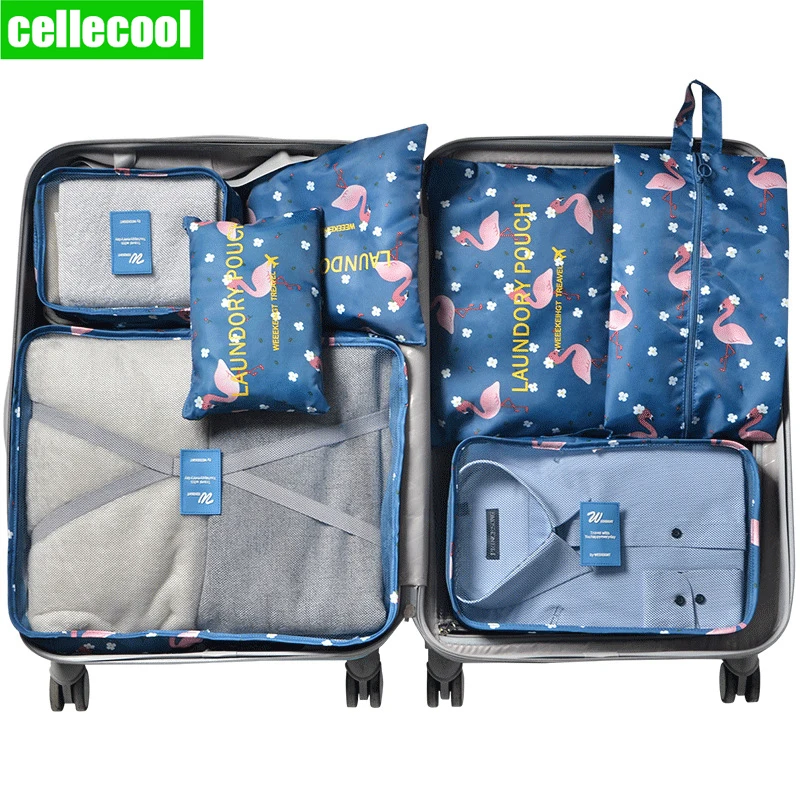 Cellecool 7 шт./компл. домашнего путешествия аксессуары, органайзер для путешествий чемодан Одежда Набор для отделки Портативный перегородки сумки для хранения