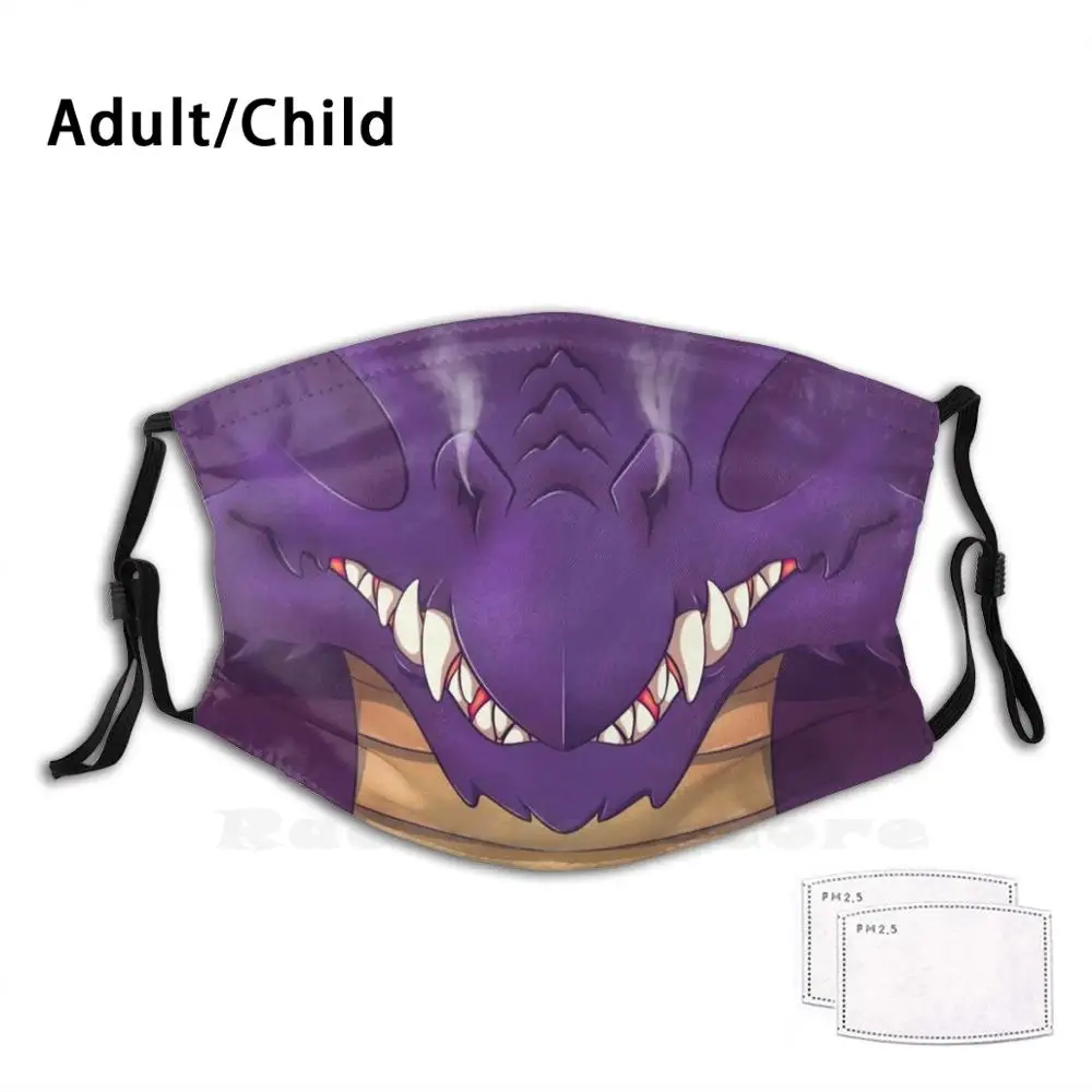 Пурпурный дракон для взрослых и детей против пыли фильтр Diy маска фантазийный