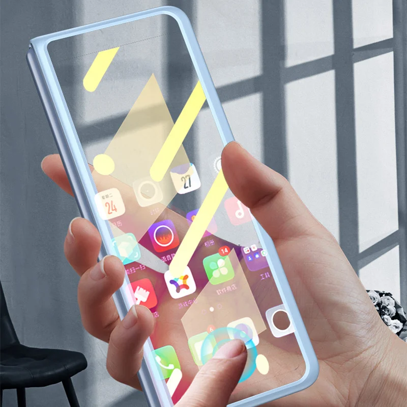 pc phone cover for xiaomi mix fold 5g celular case glass film fold stand holder solide color shockproof cellphone fitted cases free global shipping