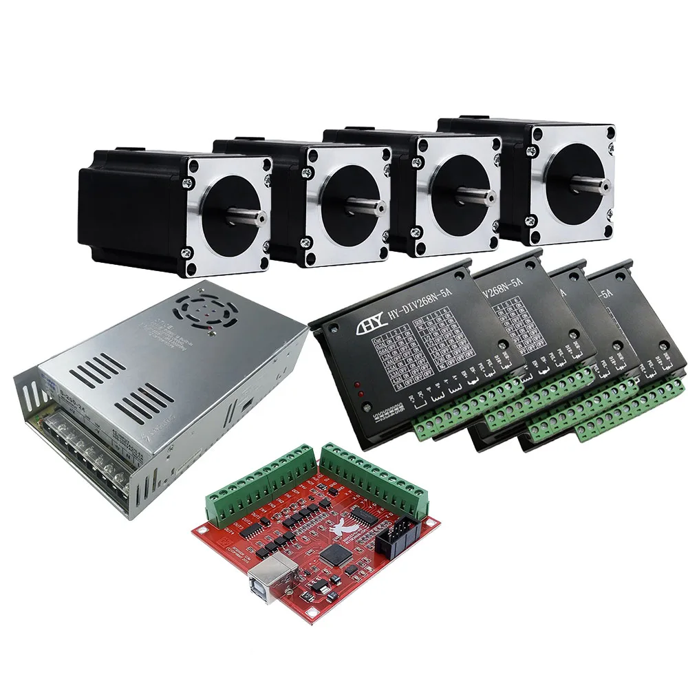 Mach3 CNC Router 4 Axis kit mach3 USB controller board 100K+ 4pcs TB6600 driver+ 2NM nema23 stepper motor+36V power supply | Инструменты