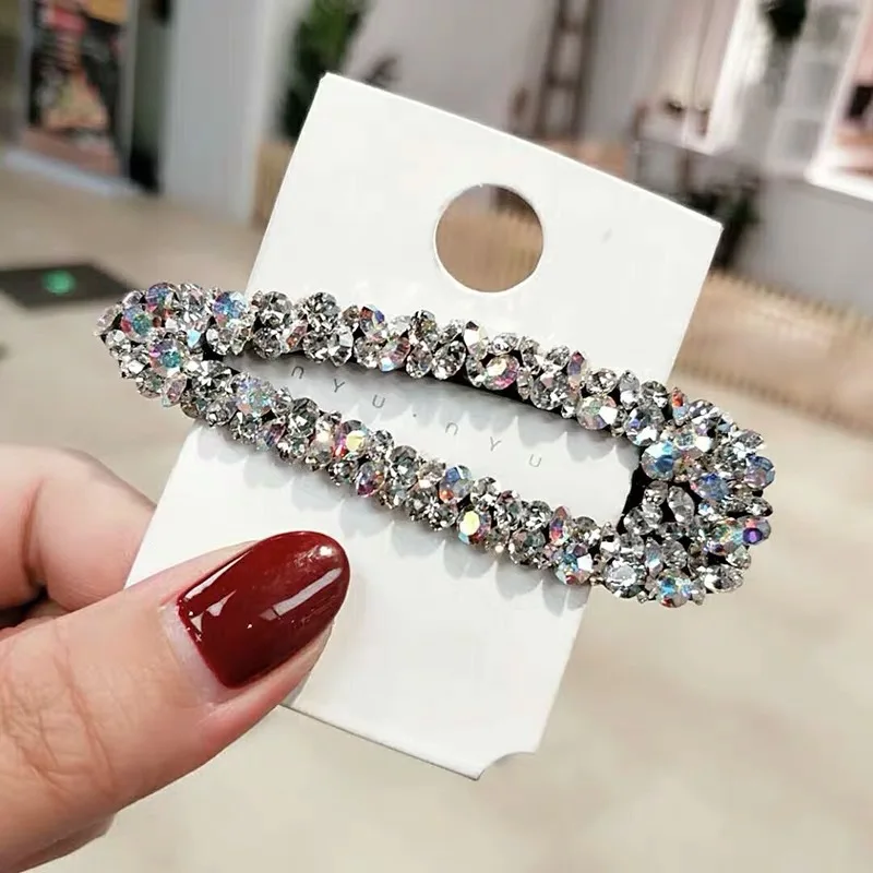 

Fashion Jewelry Colorful Rhinstone Barrette Hair Clip BB Barrette Womens Girls Hairpin Barrettes