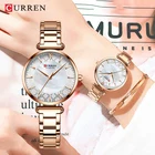 Часы наручные CURREN женские кварцевые, роскошные элегантные модные тонкие очаровательные с браслетом из нержавеющей стали
