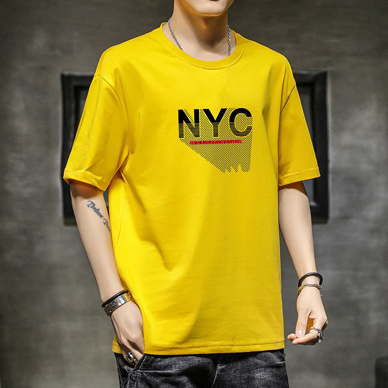 

Summer Short Sleeve T Shirt Men's 2020 Simple Round Neck Stretch New Top Clothing Trend Tshirt Men Streetwear High Quality M-3XL