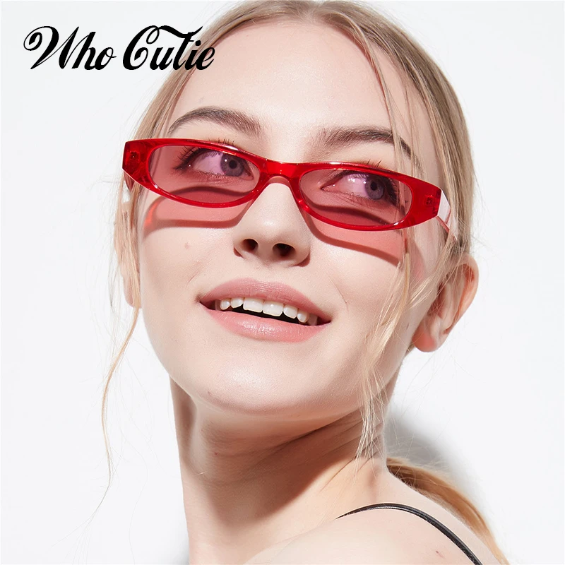 Женские маленькие прямоугольные солнцезащитные очки WHO CUTIE брендовые