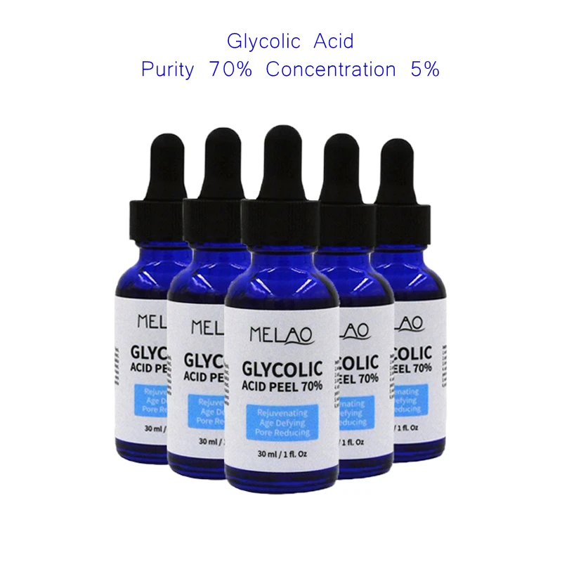 

5 шт., не раздражающие поры гликолевая кислота, 70% концентрация