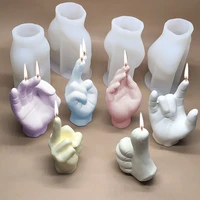 soy wax candle mold creative silicone diy aromatherapy plaster 3d gesture finger handmade soap mold home decoration material