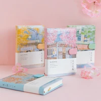 creative agenda flower pu cover notebook kawaii colored diary book for students cute journal notebook school office supplies