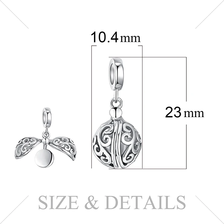 JewelryPalace 925 пробы серебро открываемые полые Клетка подвеска круглая Fit браслеты модные женские туфли DIY бусины для ювелирных изделий