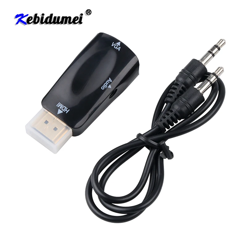 Новый Переходник HDMI совместимый с VGA Кабель преобразователь штекер гнездо