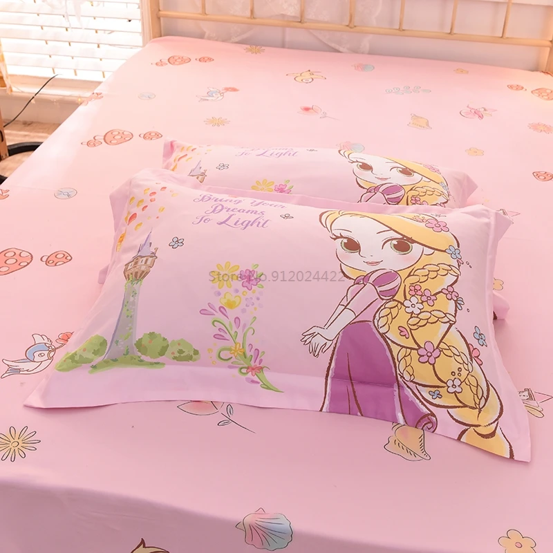 

Disney Rapunzel Princess Pillowcase Frozen Elsa Snow White Mickey Mouse Marvel Spider Man Printed Children's Cotton Pillow Cover