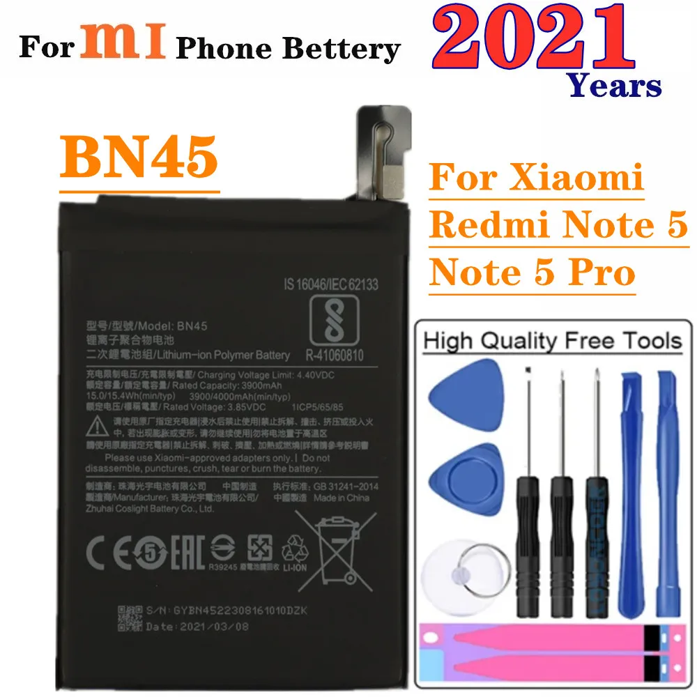 

For Xiaomi Redmi Note 5 Redrice Hongmi Note 5 Pro BN45 Mobile Phone Battery High Quality 4000mAh Capacity Replacement Batteries