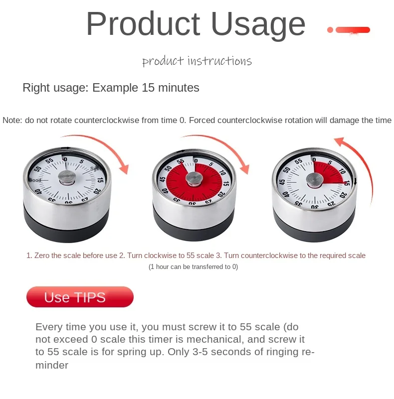 Магнитный Таймер для холодильника магнитный на присоске кухонные механические