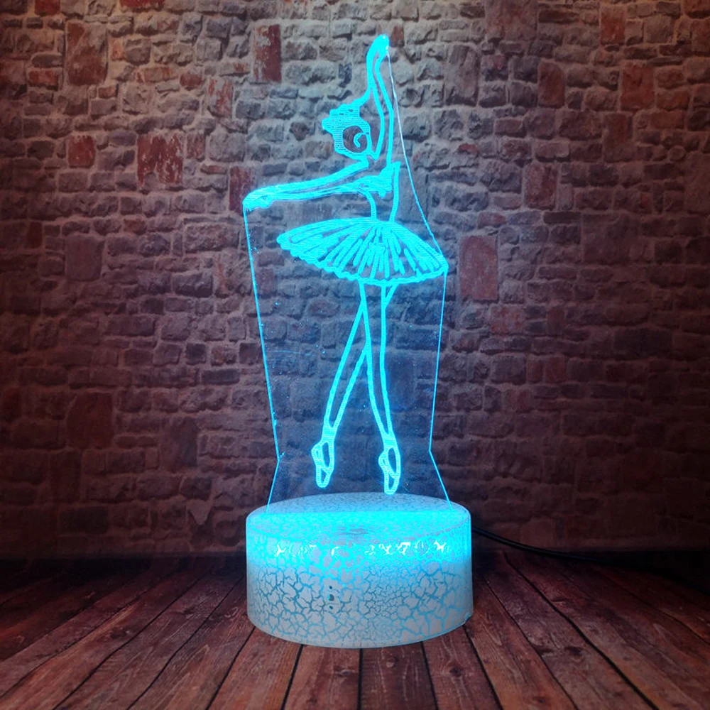 Lampen балетный танцовщиц ночной Светильник для девушки фигурка балерины 7 цветов