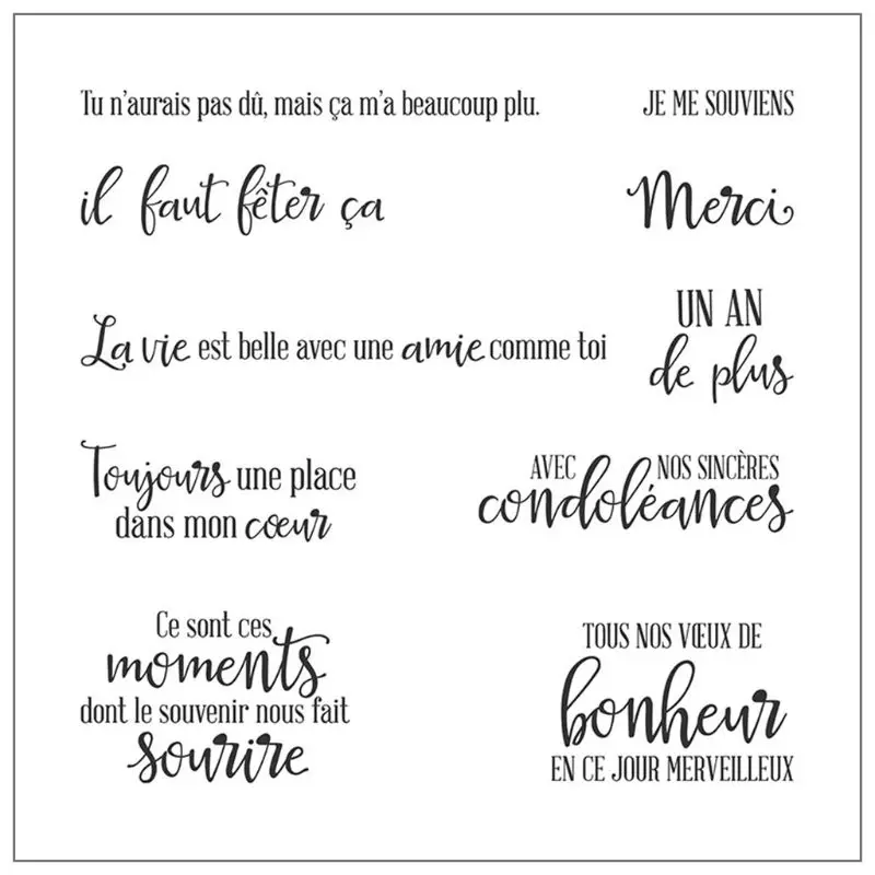 Силиконовый прозрачный штамп с французским алфавитом для самостоятельного