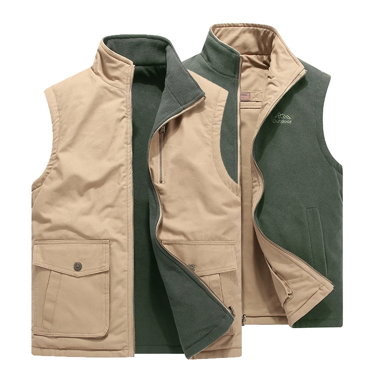 Мужская двухсторонняя Толстая жилетка без рукавов куртка с поясом зимняя модная