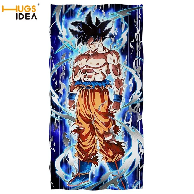 HMF704 HUGSIDEA Cool Goku Dragon Ball Z одеяло мягкая ванна/пляжное полотенце Аниме Драконий жемчуг зет Harajuku ткань с принтом ручной полотенце утолщенное дорожное полотенце - Цвет: HMF704