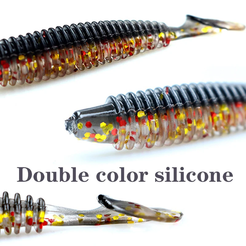 10pcs/Lot Impact Ring Shad Fishing Soft Lure 50mm 70mm Worm Swimbait Jigging Wobblers Plastics Artificial Baits Pesca Tackle