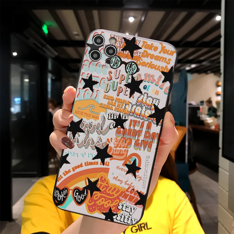 

For iPhone Graffiti Punk Print Soft Matt Apple Case 6 7 8 11 12 Plus Pro X XR MAX 2021 Cover