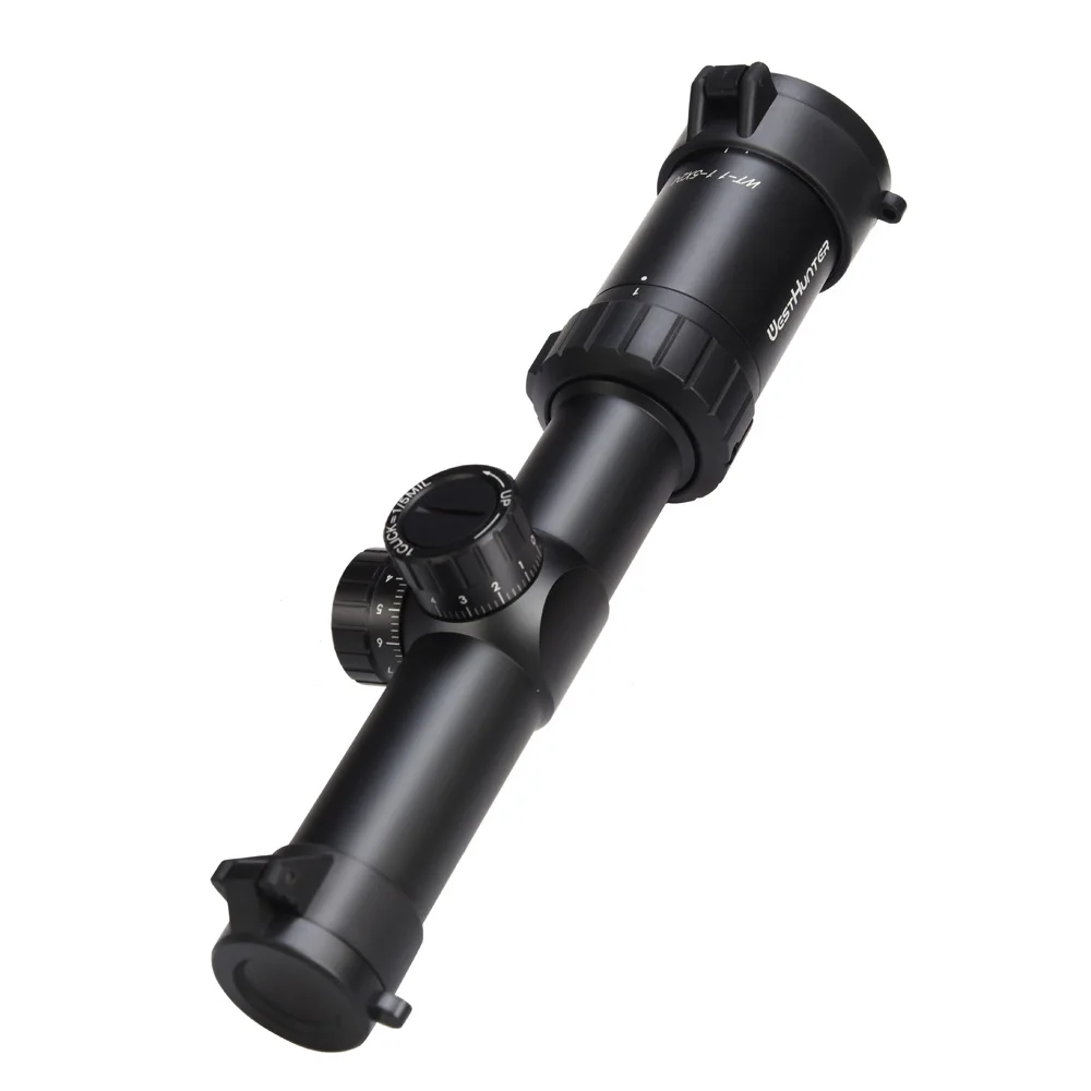 WESTHUNTER 1-5X24 компактный охотничий прицел Mil Dot сетка Riflescope противоударные башенки Блокировка сброса оптических прицелов для воздушного пистолета