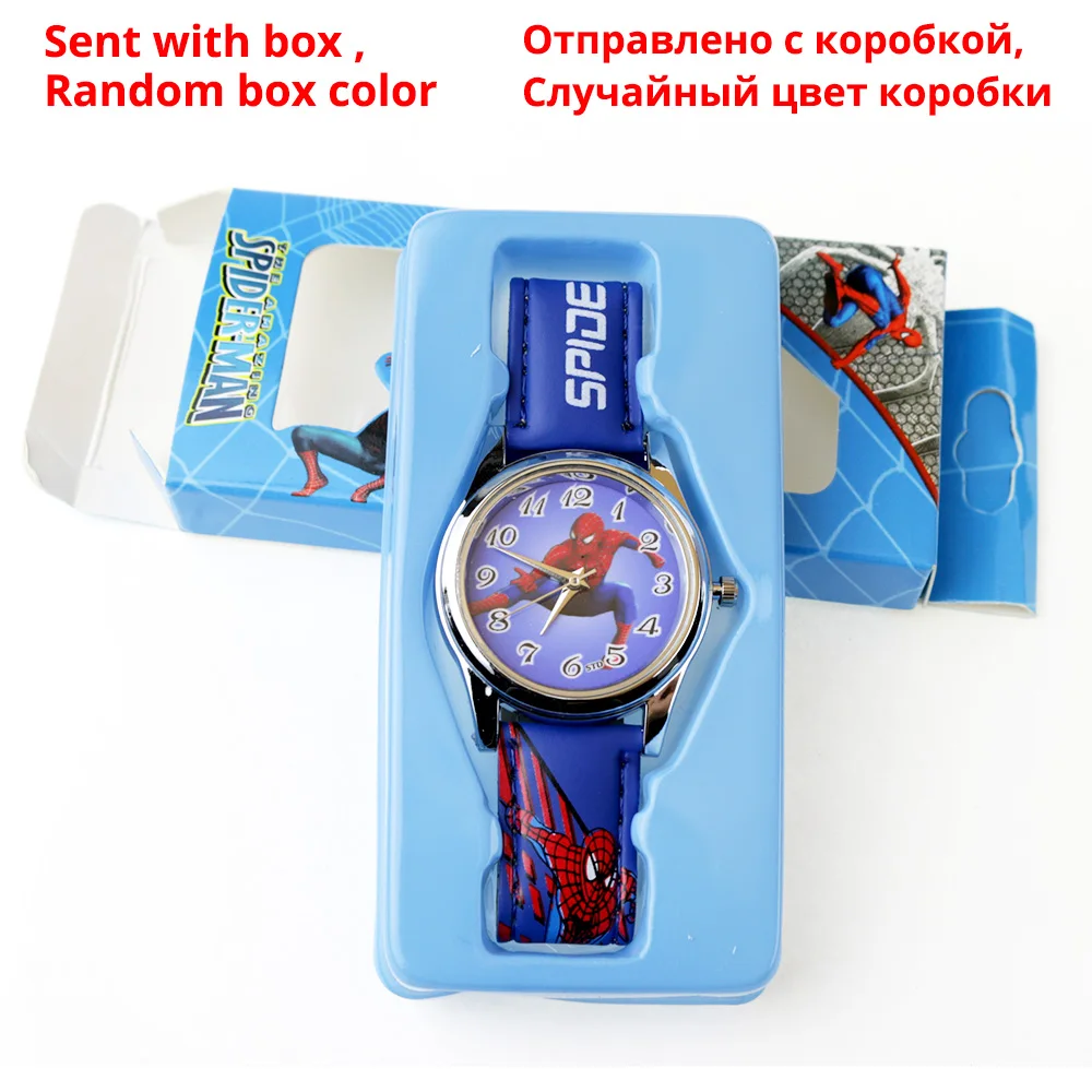 

12 pcs Cartoon Super Hero Kids Watches with Box Princess Girls Watch Children Student Leather Strap Quartz Clock Dropshipping