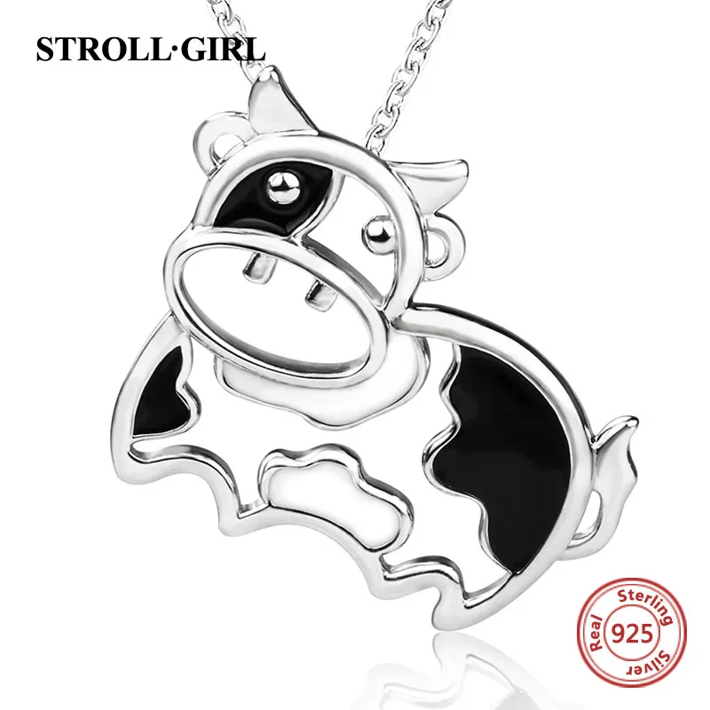 Strollgirl Лидер продаж 100% 925 стерлингового серебра животное ожерелье расцветкой под
