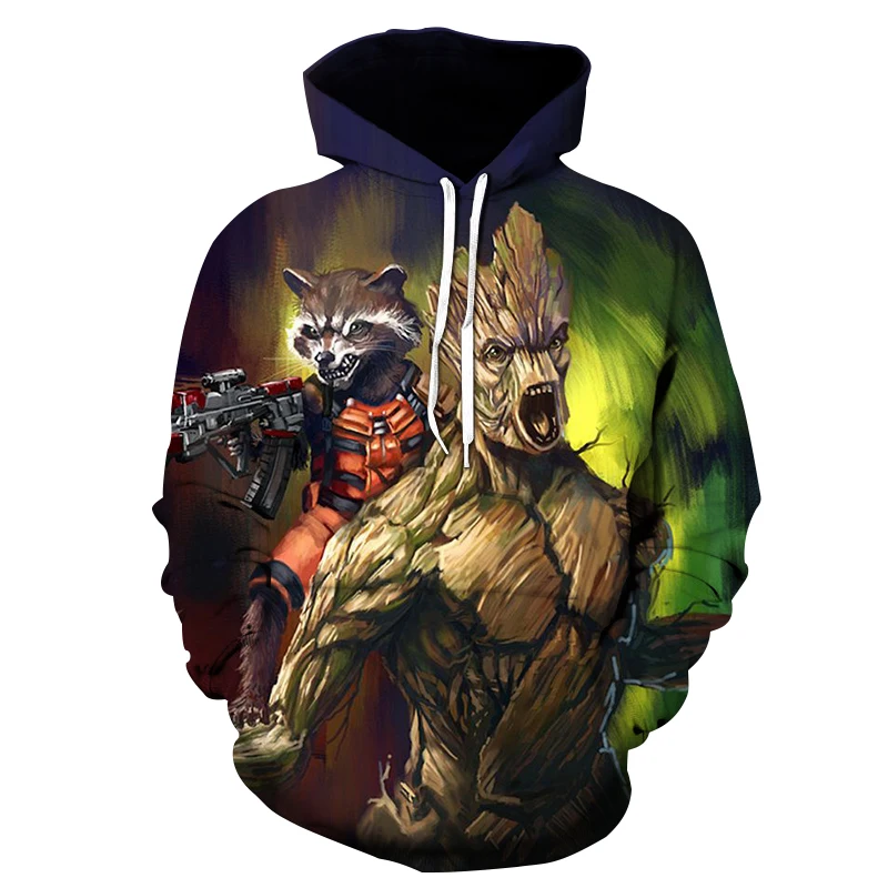 

New Superhero Groot Movie guardian of the galaxy 3D print Hoodies Funny Pullover Long Treant Long Sleeve Tracksuit Asian size