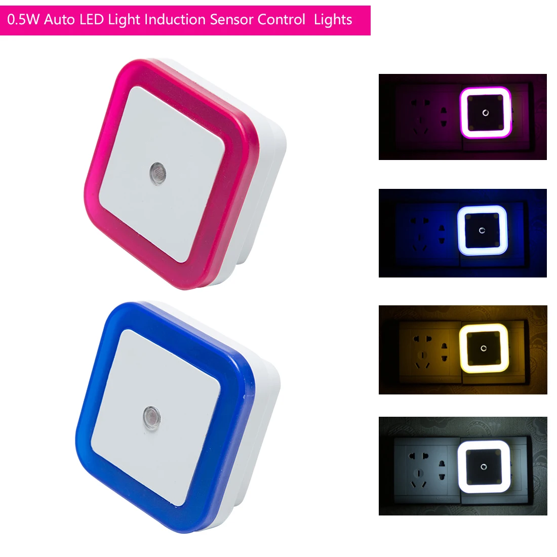 

Wireless Sensor LED Night Light EU US Plug Mini Square Night Lights For Baby Room Bedroom Corridor Lamp