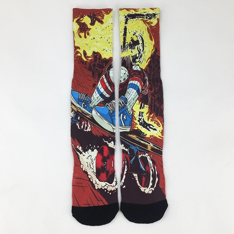 

Anime Print Socks Men's Women Crazy Cartoon Movies Anime Novelty Socks Knee-High Hip Hop Unisex Creative Sports Skateboa Socks
