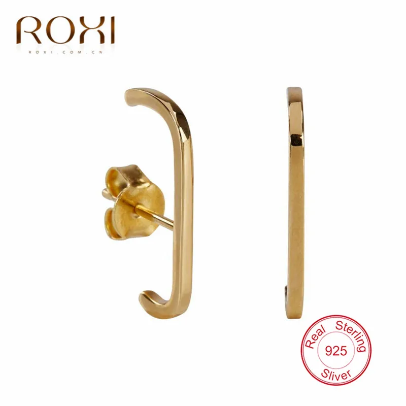 Женские серьги гвоздики ROXI простые геометрические из 100% стерлингового серебра 925