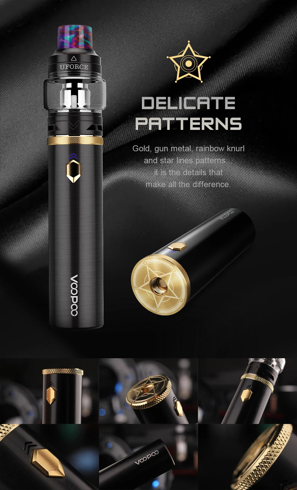 Набор электронных сигарет VOOPOO CALIBER PEN, 3000 мА/ч, набор для запуска ручки, макс. 110 Вт, выход 5 мл, Uforce Tank U4 U6, катушки