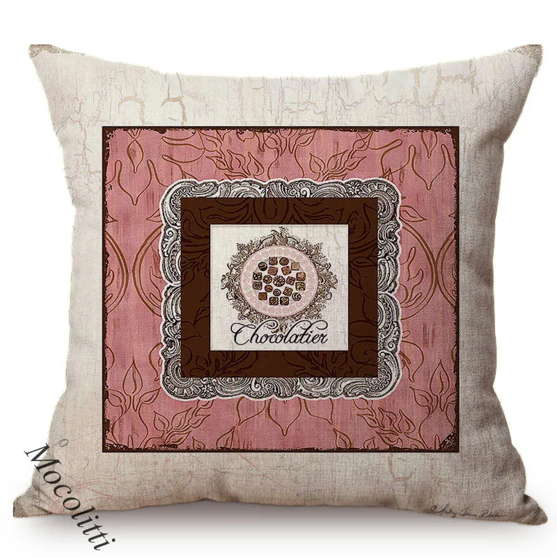 

Модный винтажный постер в Париже, планшетофон для десертов, бара, кофейни, чехол для квадратных подушек