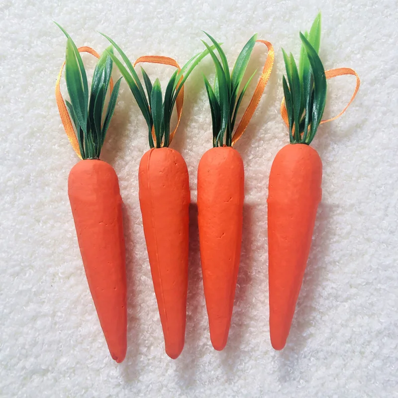 

18 шт./лот пасхальные подвесные украшения в виде моркови, подвесной кулон в виде моркови из пенопласта для домашвечерние, поделки для декора
