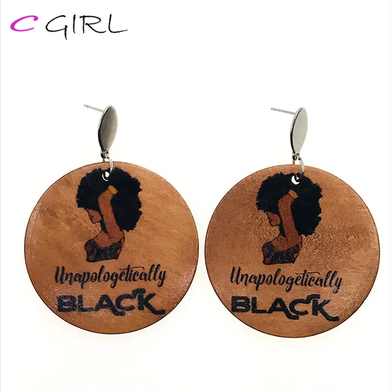 Модные Винтажные окрашенные деревянные серьги для девушек женские массивные