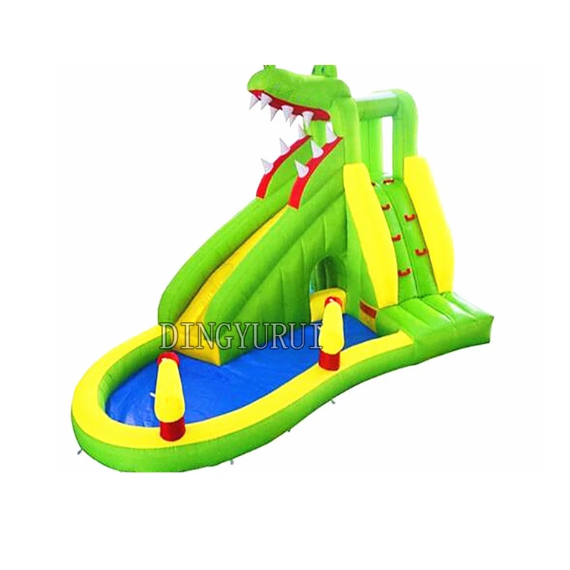

Inflatable Slide With Crocodile Design Inflatable Water Pool Fun Games In Amusement Park Inflatable Water Slide For Kids