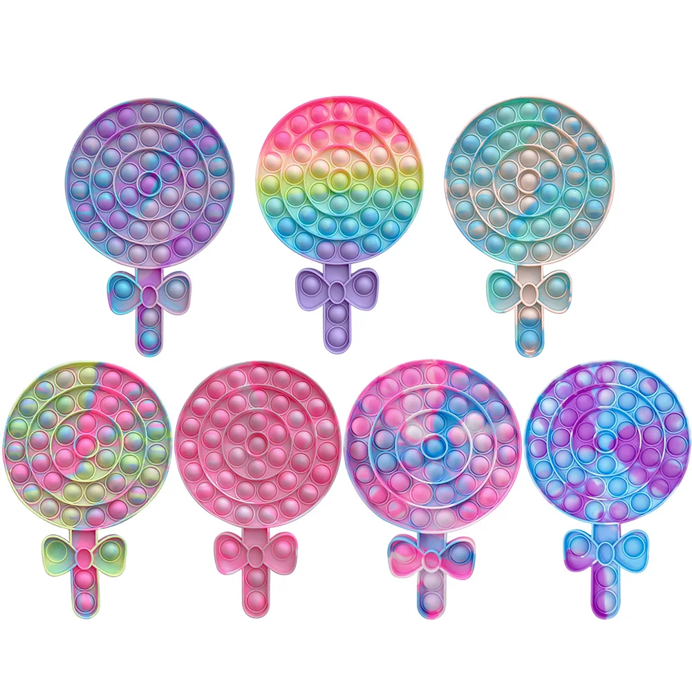 

Silicone Lollipop Push Bubble Simpl Dimmer Press Board Cup Mat Kid Adult Family Simple Dimple Game Entertainment Fidget Toys Kit