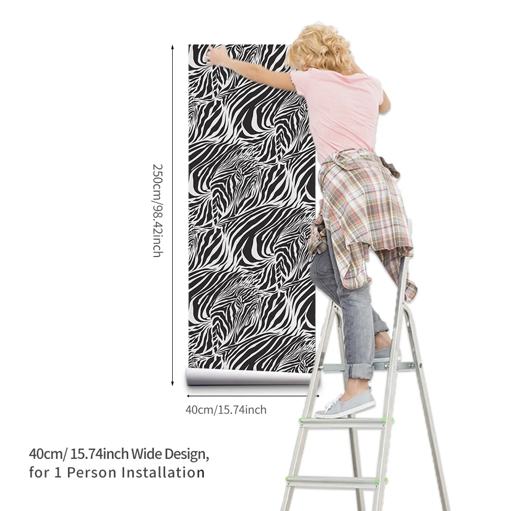 

3D Wild Beauty Home Modification Stickers Murals Black And White Zebra Pattern Washbasin Waterproof Wall Stickers Rough Surface