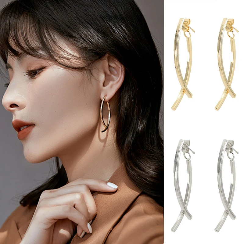 

Hoop Earrings Statement Metal Cold Earrings Drop Earrings Round Geometric Elegant Trendy Earstud Personality Fashion Jewelry