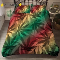 soft polyester home textiles 23pcs bedding set tropical leaves 3d printing room decor duvet cover with pillowcase set