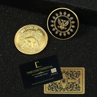 john wick movie gold coin cosplay continental hotel card adjudicator black medallion keanu reeves fans collection props