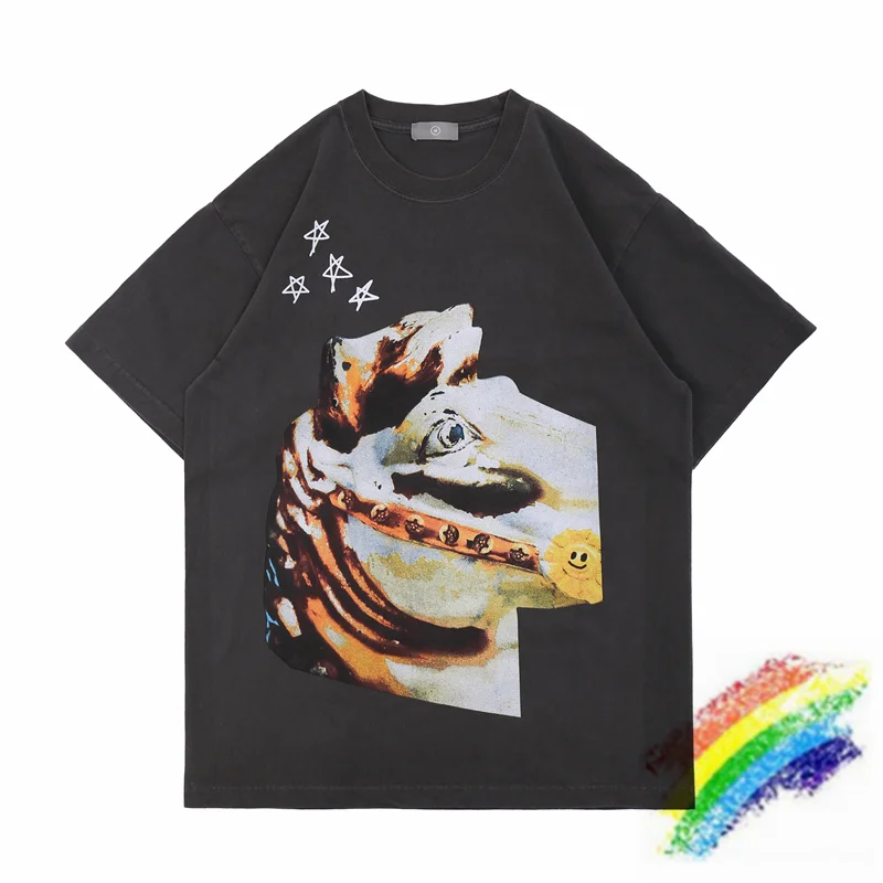 

Heavy Fabric Unisex Horse Printing Travis Scott Cactus Jack T shirt Men Women Best Quality Top Tees T-Shirts