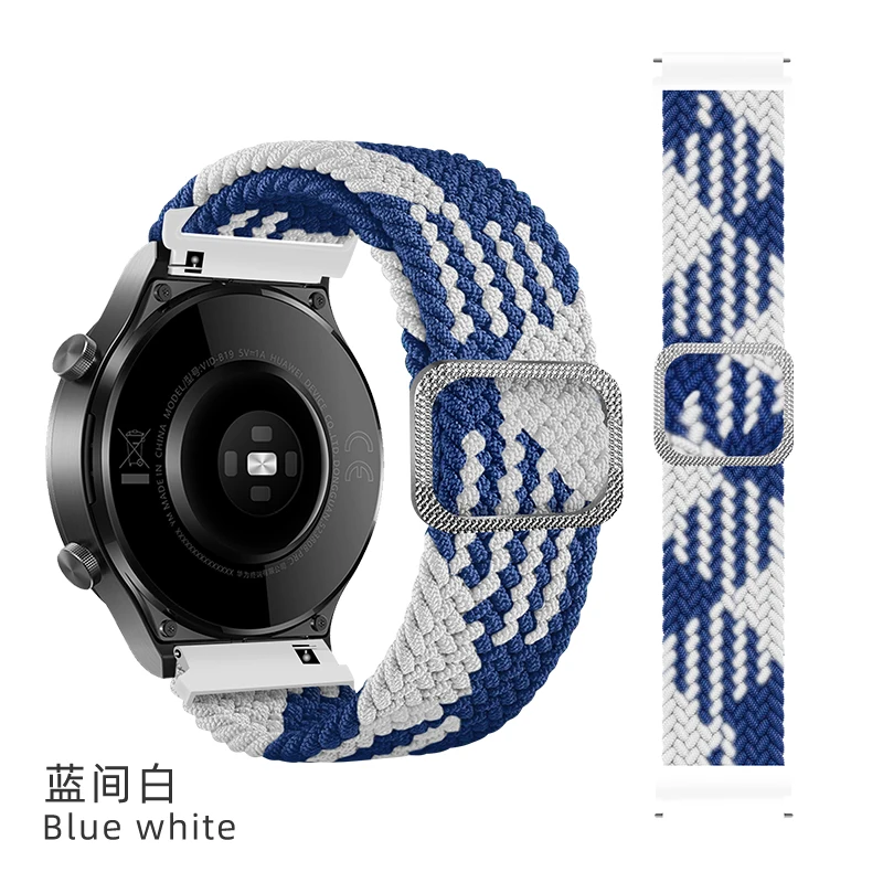 20mm 22mm Nylon Strap For Samsung Galaxy watch 4 42mm Gear S2 Active3 46mm Amazfit BIP Huawei watch Adjustable Elastic Strap